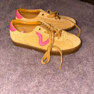 Vans Tan and Pink Women's Sneakers